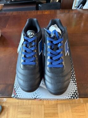 Lotto Striker Soccer Cleats Men’s Black Blue FG Firm NEW